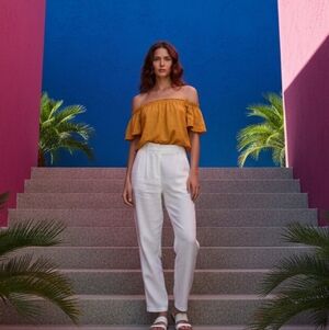 Talulah Small Boho Peasant Top Mustard Boutique Cottagecore Flowy Hippie